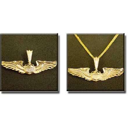 Air force pilot hot sale wings necklace